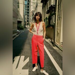 ZARA CUFFED STRAIGHT LEG PANTS